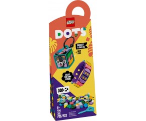 LEGO Dots Neonowy tygrys — bransoletka i zawieszka na torbę 41945